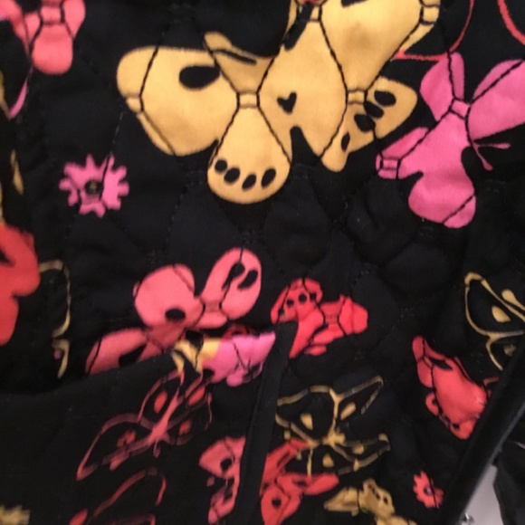 Requirements Quilted Jacket Women Black Pink Butterfly Print size L - Picture 7 of 7